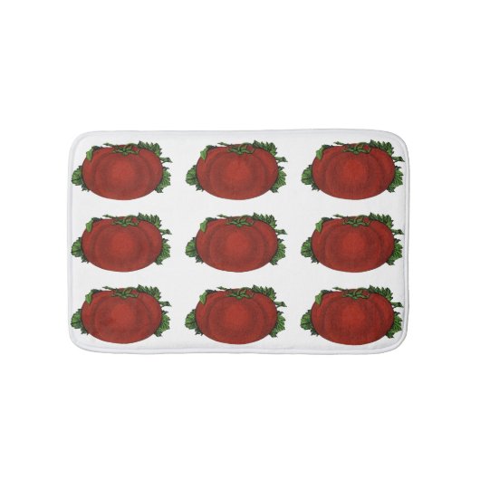 ヴィンテージ、熟したトマト、野菜と果物 バスマット (正面)