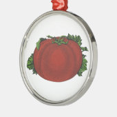 ヴィンテージ、熟したトマト、野菜と果物 メタルオーナメント (左)