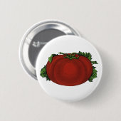 ヴィンテージ、熟したトマト、野菜と果物 缶バッジ (正面&裏面)