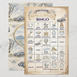ヴィンテージ・熱気球 ベビーシャワービンゴゲーム