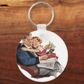 ヴィンテージ 父と娘、父の日おめでとう！ キーホルダー (正面)