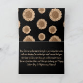 ヴィンテージ，父の日に夫のためにひまわり  シーズンカード (内部)