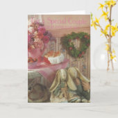 ヴィンテージ「特別夫婦」記念日 カード (黄色い花)