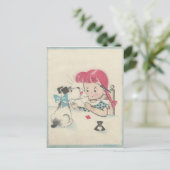 ヴィンテージ「犬で封印されたキス」バレンタイン シーズンポストカード (スタンド正面)