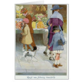 ヴィンテージ-犬のそばに後を追いる少女。 (正面)