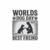 ヴィンテージ 犬の日・最高の友達 シール (正面)