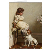 ヴィンテージ-犬は時間の女の子を慰めます、 (正面)