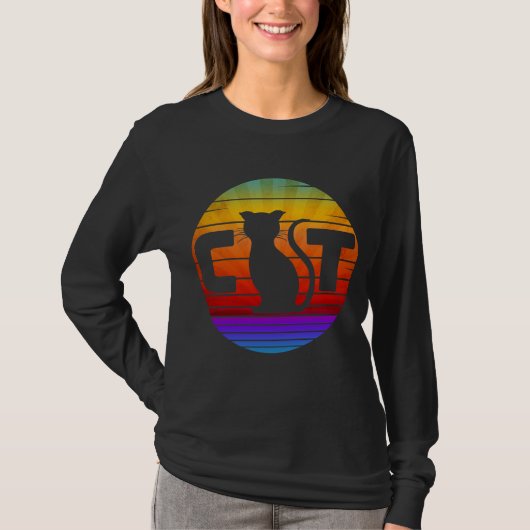 ヴィンテージ 猫 サンセット Tシャツ (正面)
