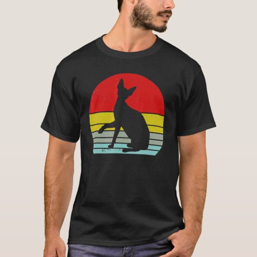 ヴィンテージ 猫 レトロ 子猫 シルエット 80年代 90年代 スタイル Tシャツ (正面)