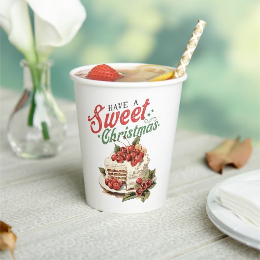 ヴィンテージ「甘いクリスマスを過ごす」休日 紙コップ (インサイチュ)