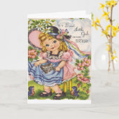 ヴィンテージ – 甘い誕生日娘へ カード (黄色い花)