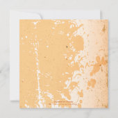 ヴィンテージ 白いプルメリア アイビー オレンジ 招待状 (裏面)