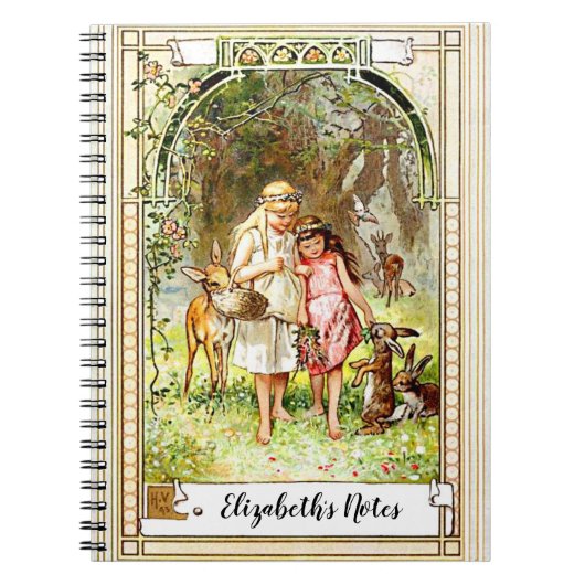 ヴィンテージ 白雪姫とバラの赤ちゃん パーソナライズされた ノート (正面)