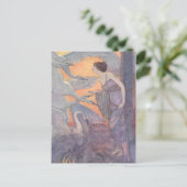 ヴィンテージ – 白鳥6羽の婦人。 ポストカード (スタンド正面)