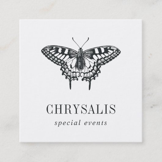 ヴィンテージ |白黒 スクエア名刺 (正面)