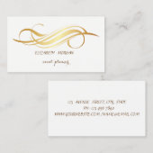 ヴィンテージ，白，金ゴールド 名刺 (正面/裏面)