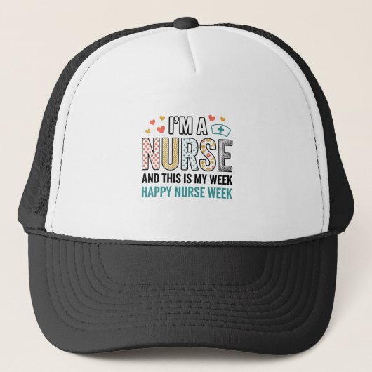 ヴィンテージ 看護師週間 感謝 タイポグラフィー Tシャツ_1 キャップ (正面)
