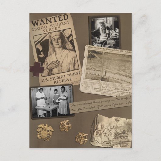 ヴィンテージ「看護」スクラップブック葉書 ポストカード (正面)
