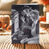 ヴィンテージ 祖母 孫娘 ターキーを焼く シーズンカード