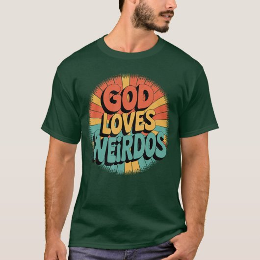 ヴィンテージ 神 愛 変人 フレンド Tシャツ (正面)