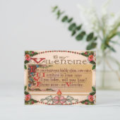 ヴィンテージ – 私のバレンタイン – 詩 シーズンポストカード (スタンド正面)