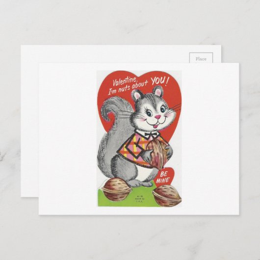 ヴィンテージ"私はあなたについてくだらないです"バレンタイン シーズンポストカード (正面/裏面)