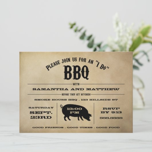 ヴィンテージ"私は" BBQのリハーサルの夕食の招待 招待状 (スタンド正面)