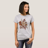ヴィンテージ 秋の花と葉のTシャツ Tシャツ (正面フル)