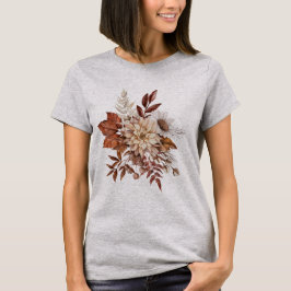 ヴィンテージ 秋の花と葉のTシャツ Tシャツ