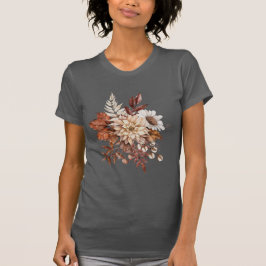 ヴィンテージ 秋の花と葉 Tシャツ