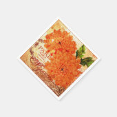 ヴィンテージ　秋の菊 スタンダードカクテルナプキン (角)