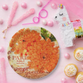 ヴィンテージ　秋の菊 ペーパープレート (パーティー)