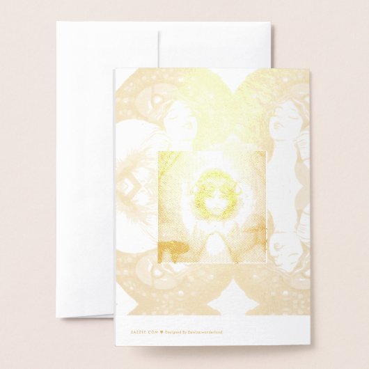 ヴィンテージ 箔カード (裏面封筒付き)