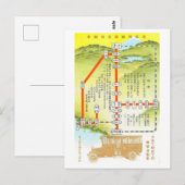 ヴィンテージ 箱根 バス路線 日本 ポストカード (正面/裏面)