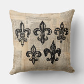 ヴィンテージ（紋章の）フラ・ダ・リシンボルフルーアデリストアート クッション (裏面)