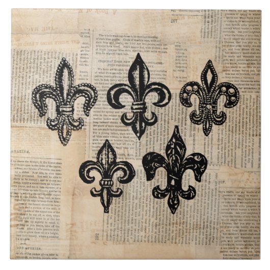 ヴィンテージ（紋章の）フラ・ダ・リシンボルフルーアデリストアート タイル (正面)