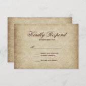 ヴィンテージ（紋章の）フラ・ダ・リダマスクウェディングRSVPカード 出欠カード (正面/裏面)