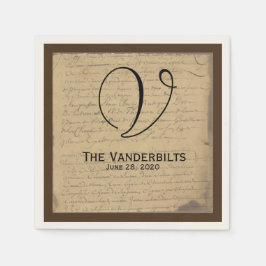 ヴィンテージ(紋章の)フラ・ダ・リラブレッ結婚トナプキン スタンダードカクテルナプキン