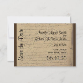 ヴィンテージ(紋章の)フラ・ダ・リ結婚式の日付の保存 セーブザデート