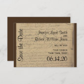 ヴィンテージ（紋章の）フラ・ダ・リ結婚式の日付の保存 セーブザデート (正面/裏面)