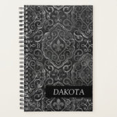 ヴィンテージ（紋章の）フラ・ダ・リ |ブラックグランジダマスクカスタム プランナー手帳 (正面)