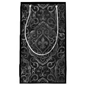 ヴィンテージ(紋章の)フラ・ダ・リ |ブラック・シルバー・ダマグランジスク スモールペーパーバッグ (正面)