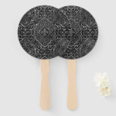 ヴィンテージ(紋章の)フラ・ダ・リ |ブラック・シルバー・ダマグランジスク ハンドファン (正面&裏面)