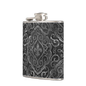 ヴィンテージ（紋章の）フラ・ダ・リ |ブラック・シルバー・ダマグランジスク フラスク (左)