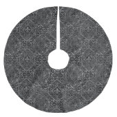 ヴィンテージ（紋章の）フラ・ダ・リ |ブラック・シルバー・ダマグランジスク ブラッシュドポリエステルツリースカート (正面)