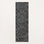 ヴィンテージ（紋章の）フラ・ダ・リ |ブラック・シルバー・ダマグランジスク ヨガマット (正面)