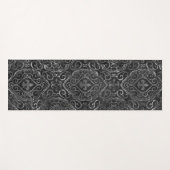ヴィンテージ（紋章の）フラ・ダ・リ |ブラック・シルバー・ダマグランジスク ヨガマット (正面(横))