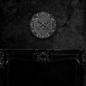 ヴィンテージ（紋章の）フラ・ダ・リ |ブラック・シルバー・ダマグランジスク ラウンド壁時計