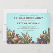 ヴィンテージ·素朴フローラ·ベビー·ガールAqiqah 招待状 (裏面)