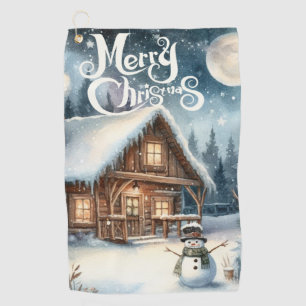 ヴィンテージ/素朴/雪だるま/クリスマス ゴルフタオル